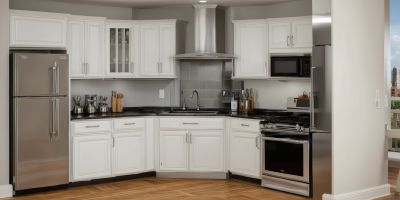 Classic kitchen work triangle layout with sink stove and refrigerator