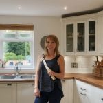 Happy customer Emma Davis, satisfied with her kitchen renovation