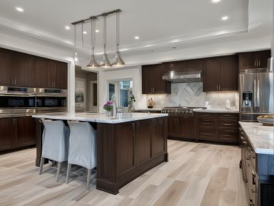 Luxury chef's kitchen with high-end appliances and premium finishes