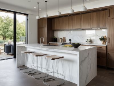 Contemporary minimalist kitchen with clean lines and custom cabinetry
